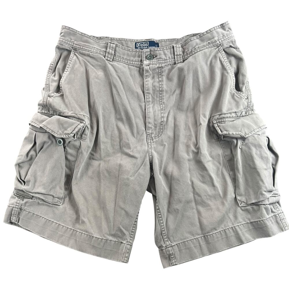 Polo by Ralph Lauren Cargo Shorts Gray Classic 67 Chino Utility Pockets - 36